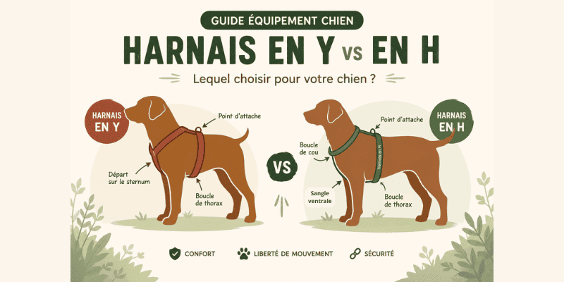 Harnais en H ou en Y pour chien : quelle différence ?