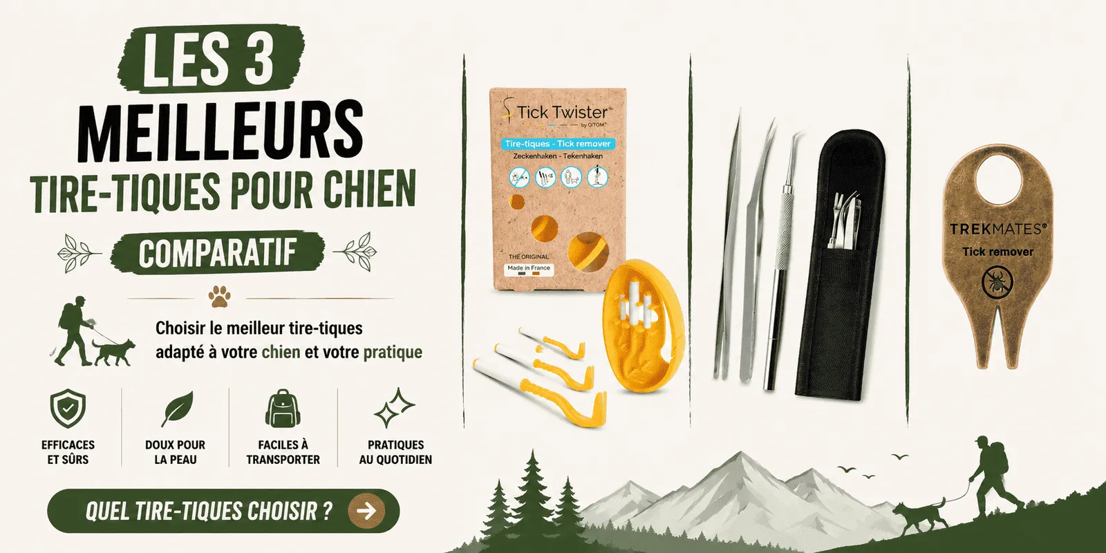 Meilleur tire-tique chien : comparatif 2026